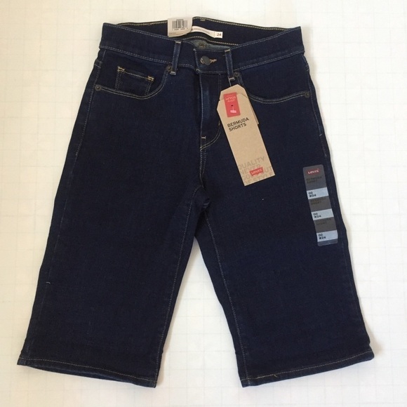 Levi's Mid Rise Denim Bermuda Jean Shorts  0/W25 - Picture 3 of 16